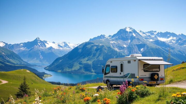 Mit einem fahrbaren Haus die Alpen erkunden